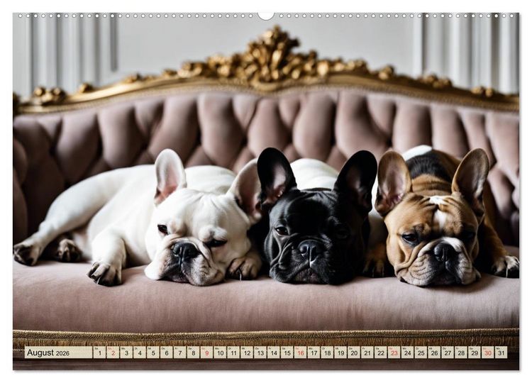 Produktbild: Kleine K&ouml;nige - Franz&ouml;sische Bulldoggen (Wandkalender 2026 DIN A2 quer), CALVENDO Monatskalender