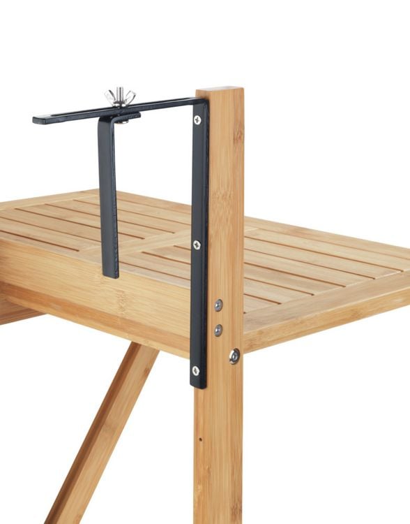 Produktbild: Bambus Balkon-Klapptisch Mod. Waikiki, zum Einh&auml;ngen an Balkongel&auml;nder