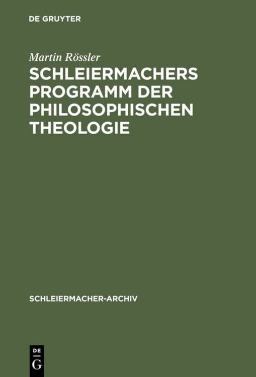 Produktbild: Schleiermachers Programm der Philosophischen Theologie