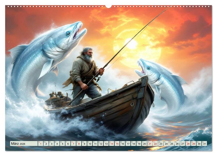 Produktbild: Die unbezwingbaren Fische (hochwertiger Premium Wandkalender 2026 DIN A2 quer), Kunstdruck in Hochglanz