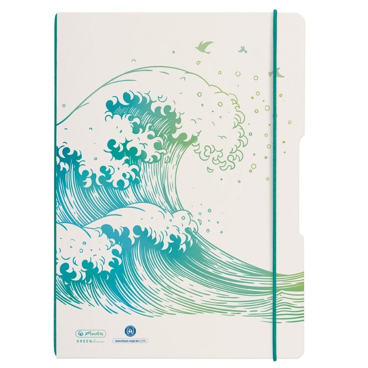 Produktbild: Herlitz Notizheft A4 2x40 kariert + liniert GREENline Welle