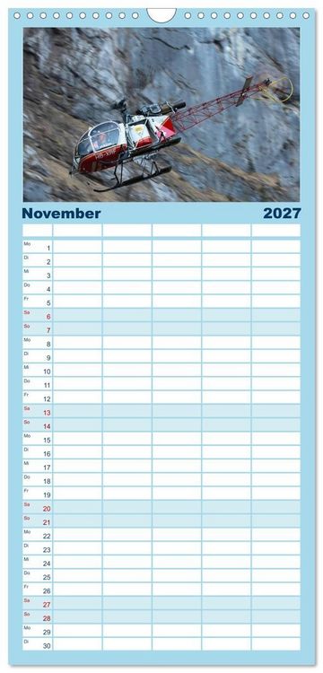 Produktbild: Familienplaner 2027 - Helikopter in der Luft mit 5 Spalten (Wandkalender, 21 x 45 cm) CALVENDO