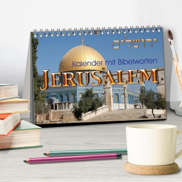Produktbild: Jerusalem. Kalender mit Bibelworten (Tischkalender 2026 DIN A5 quer), CALVENDO Monatskalender