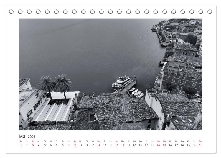 Produktbild: Limone sul Garda schwarzwei&szlig; (Tischkalender 2026 DIN A5 quer), CALVENDO Monatskalender
