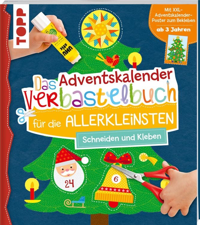 Produktbild: Das Adventskalender-Verbastelbuch f&uuml;r die Allerkleinsten. Schneiden und Kleben. Mit XXL-Poster
