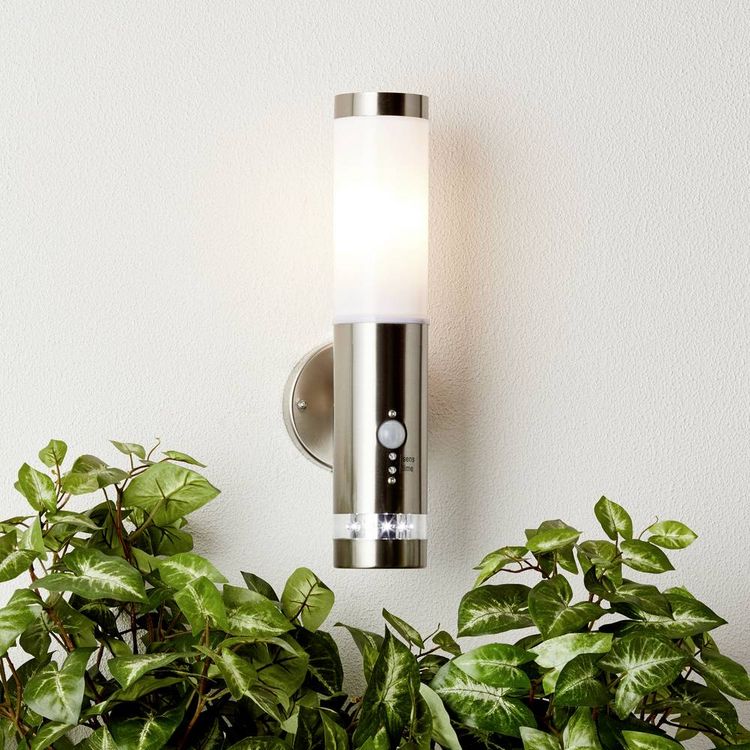 Produktbild: Brilliant Bole G96131/82 Au&szlig;enwandleuchte mit Bewegungsmelder Halogen E27 60W Edelstahl