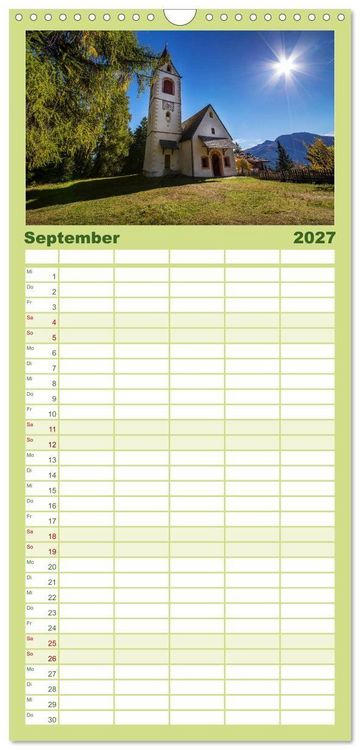 Produktbild: Familienplaner 2027 - Ultental - Ein Jahr in Bildern mit 5 Spalten (Wandkalender, 21 x 45 cm) CALVENDO