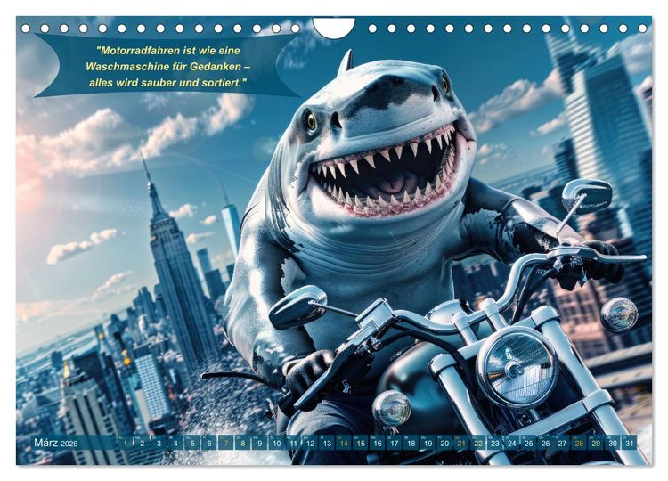 Produktbild: Tierisch lustige Motorradfahrer (Wandkalender 2026 DIN A4 quer), CALVENDO Monatskalender