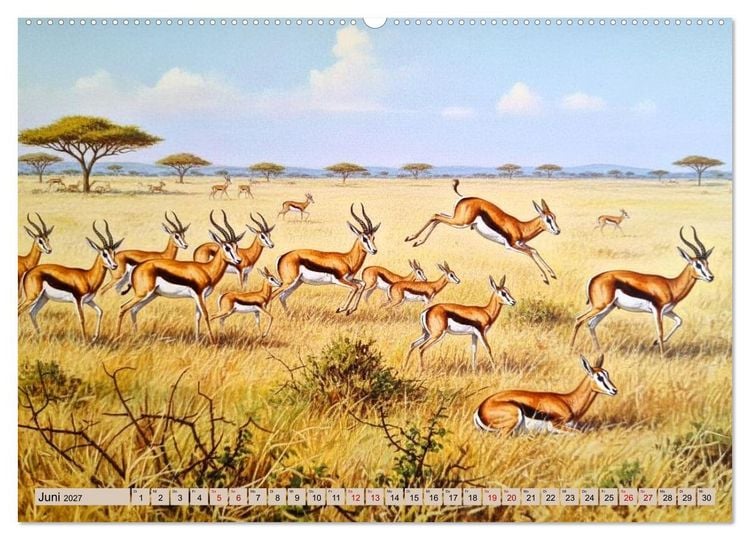 Produktbild: Afrikas Tiere wie aus alten B&uuml;chern (Wandkalender 2027 DIN A2 quer), CALVENDO Monatskalender
