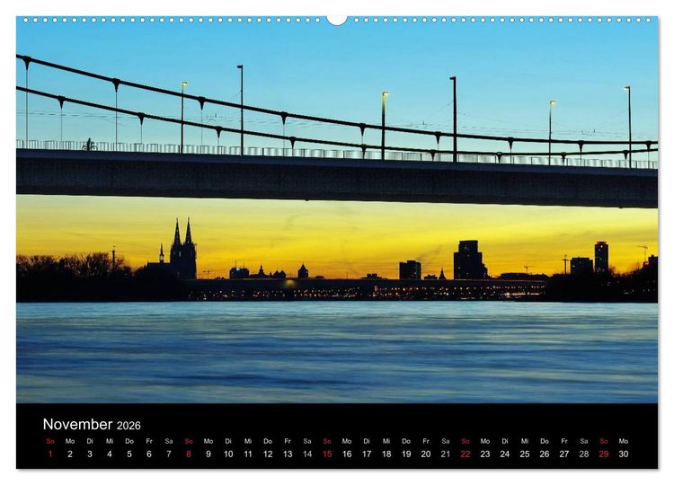 Produktbild: k&ouml;ln dunkelbunt II &ndash; Die Stadt leuchtet! (hochwertiger Premium Wandkalender 2026 DIN A2 quer), Kunstdruck in Hochglanz