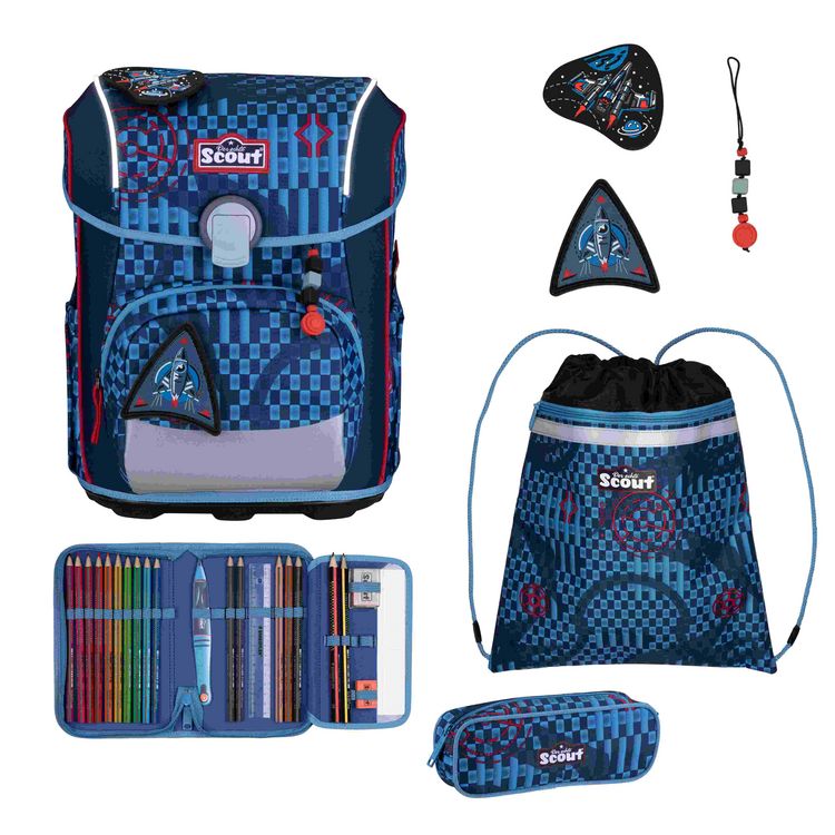 Produktbild: Scout Schulranzen Set Neo Safety Light, Schulranzen Set, 4tlg, Space Explorer