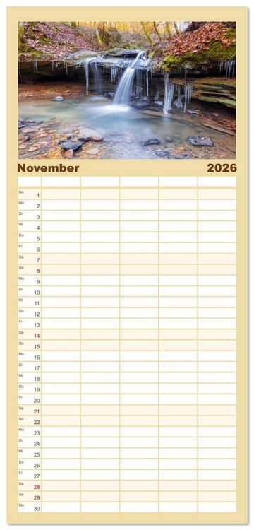 Produktbild: Familienplaner 2026 - Bunter Pf&auml;lzerwald mit 5 Spalten (Wandkalender, 21 x 45 cm) CALVENDO