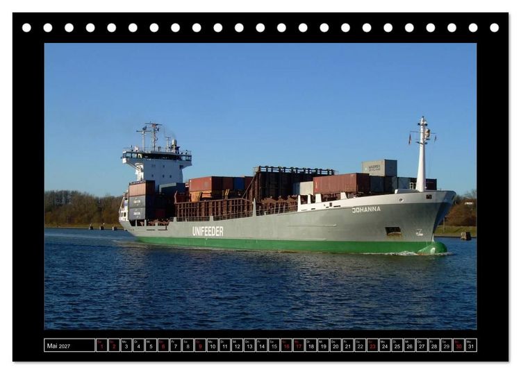 Produktbild: Containerschiffe (Tischkalender 2027 DIN A5 quer), CALVENDO Monatskalender