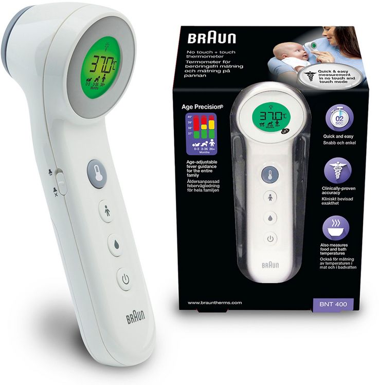 Produktbild: Braun Fieberthermometer Ber&uuml;hrungsloses messen BNT400WE