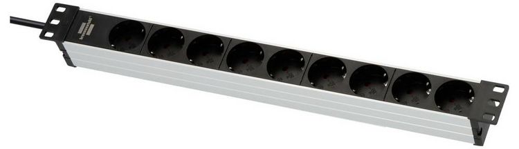 Produktbild: Brennenstuhl 1390007009 Steckdosenleiste 19 Zoll 9fach Silber, Schwarz Schutzkontakt 1 St.