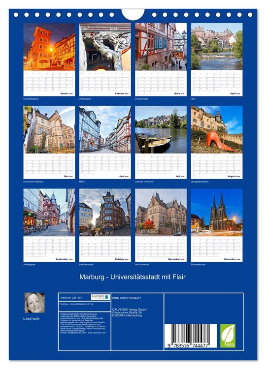 Produktbild: Marburg - Universit&auml;tsstadt mit Flair (Wandkalender 2026 DIN A4 hoch), CALVENDO Monatskalender