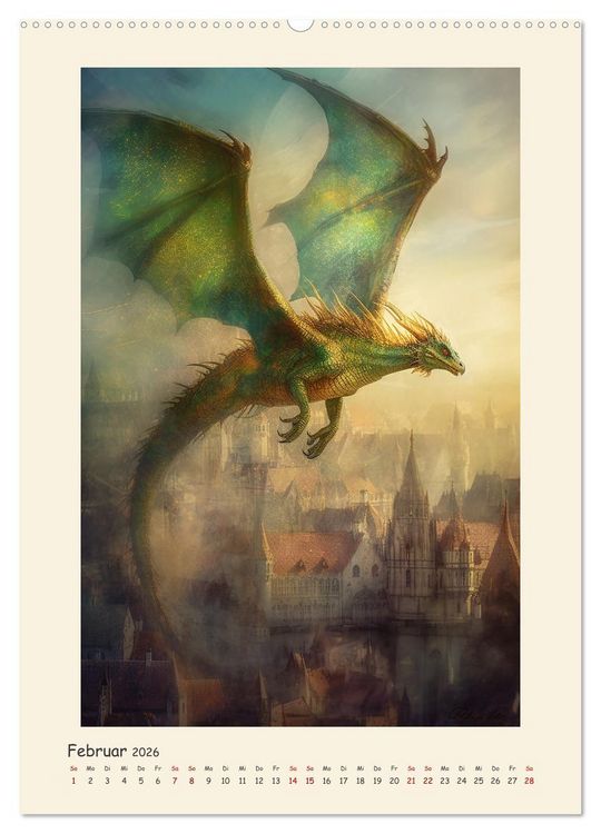 Produktbild: Malerische Drachen (Wandkalender 2026 DIN A2 hoch), CALVENDO Monatskalender