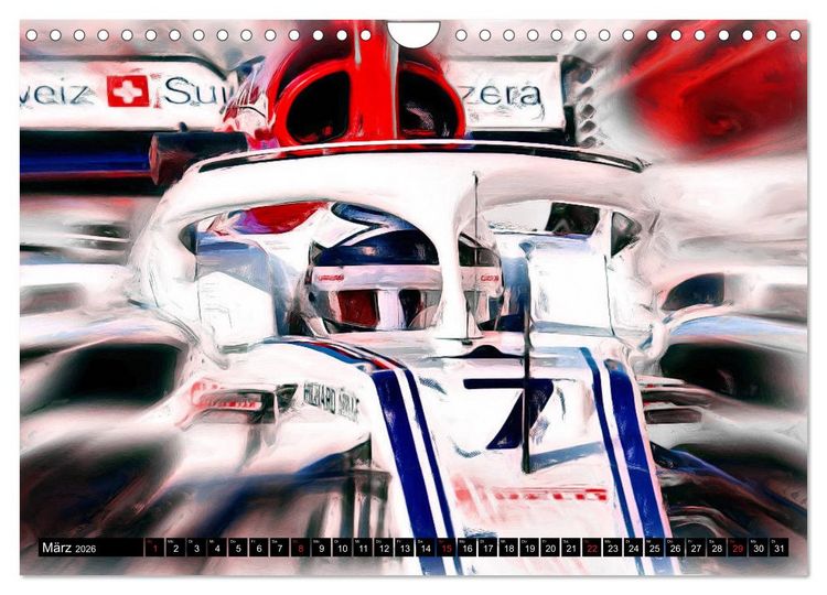 Produktbild: Vollgas im Monoposto - Digital Arts rund um die Formel 1 von Jean-Louis Glineur (Wandkalender 2026 DIN A4 quer), CALVENDO Monatskalender