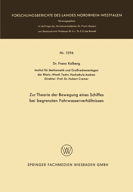 Produktbild: Zur Theorie der Bewegung eines Schiffes bei begrenzten Fahrwasserverh&auml;ltnissen