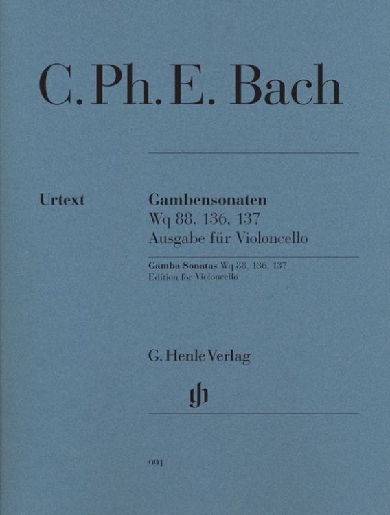 Produktbild: Carl Philipp Emanuel Bach - Gambensonaten Wq 88, 136, 137
