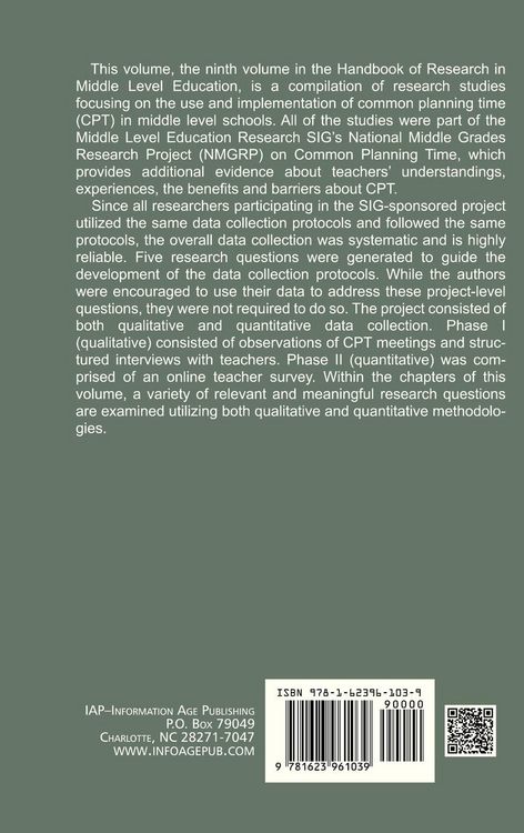 Produktbild: Common Planning Time in Middle Level Schools