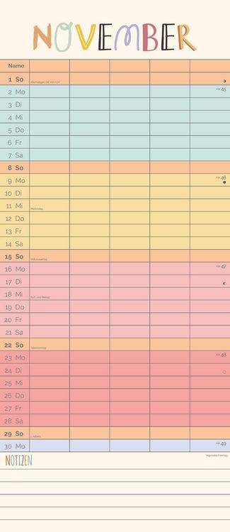 Produktbild: Unser buntes Jahr 2026 Familienplaner - Terminkalender - Familienkalender - 19,5x45