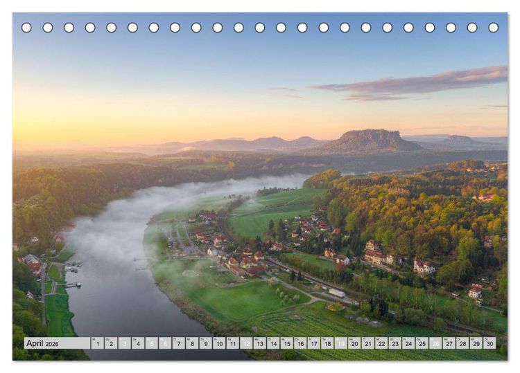 Produktbild: Wundersch&ouml;ne S&auml;chsische Schweiz (Tischkalender 2026 DIN A5 quer), CALVENDO Monatskalender