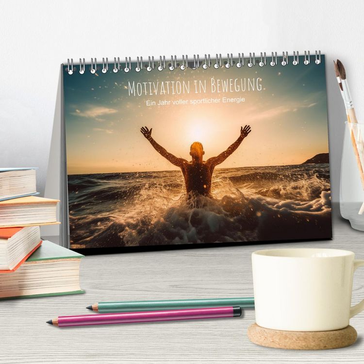 Produktbild: Motivation in Bewegung - Ein Jahr voller sportlicher Energie (Tischkalender 2026 DIN A5 quer), CALVENDO Monatskalender