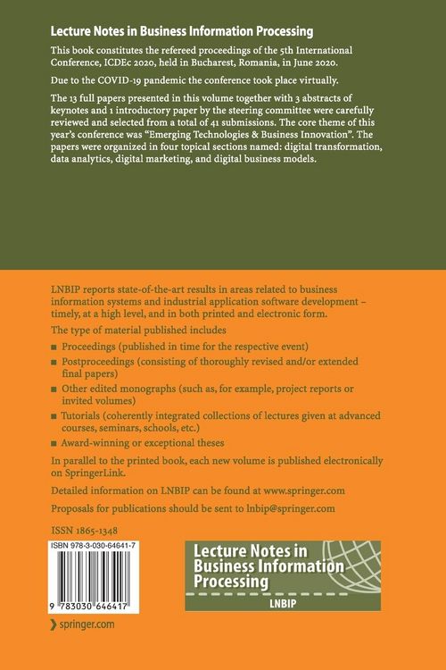 Produktbild: Digital Economy. Emerging Technologies and Business Innovation