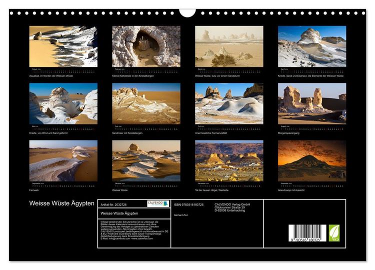 Produktbild: Weisse W&uuml;ste &Auml;gypten (Wandkalender 2026 DIN A3 quer), CALVENDO Monatskalender