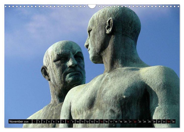 Produktbild: Vigeland Skulpturen Park Oslo (Wandkalender 2026 DIN A3 quer), CALVENDO Monatskalender
