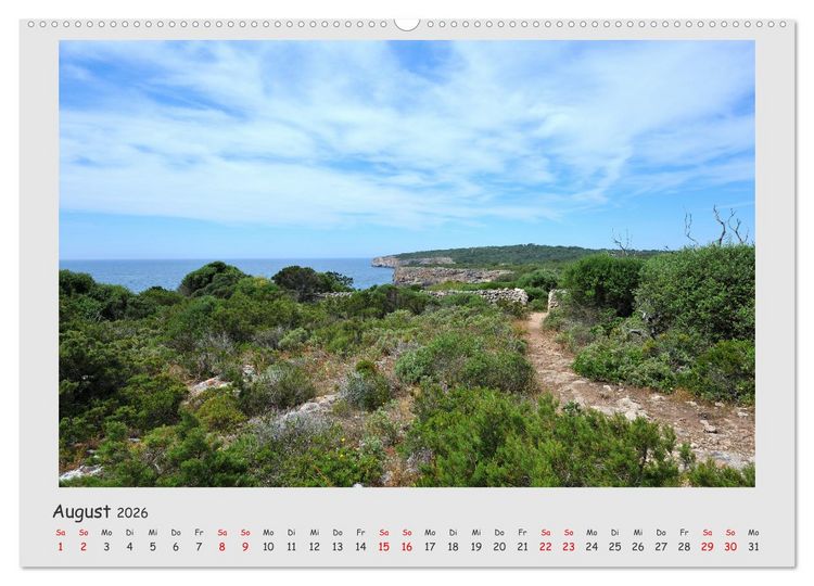 Produktbild: Menorca, die sch&ouml;ne Schwester (hochwertiger Premium Wandkalender 2026 DIN A2 quer), Kunstdruck in Hochglanz