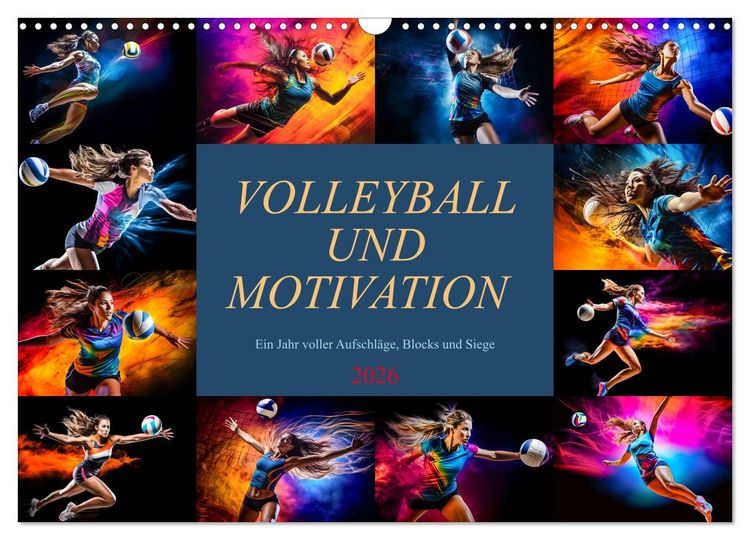 Produktbild: Volleyball und Motivation (Wandkalender 2026 DIN A3 quer), CALVENDO Monatskalender