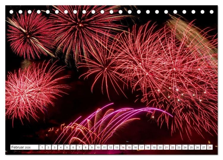Produktbild: Feuerwerk - Kunstwerke am Himmel (Tischkalender 2026 DIN A5 quer), CALVENDO Monatskalender