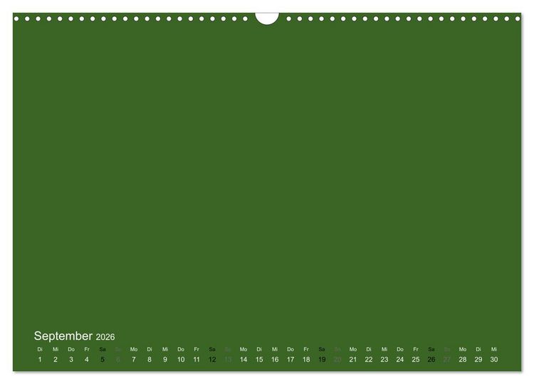 Produktbild: Bastelkalender - dunkel Gr&uuml;n (Wandkalender 2026 DIN A3 quer), CALVENDO Monatskalender
