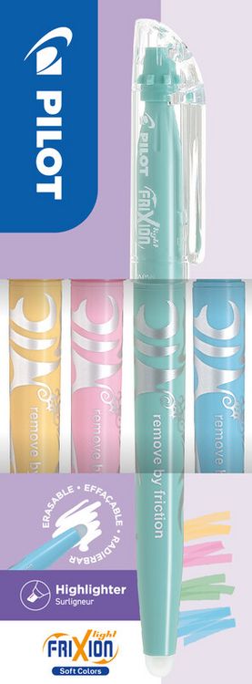 Produktbild: PILOT Textmarker FriXion Light soft, 4er Etui (pastellgelb, pastellblau, pastellgrün, pastellpink)