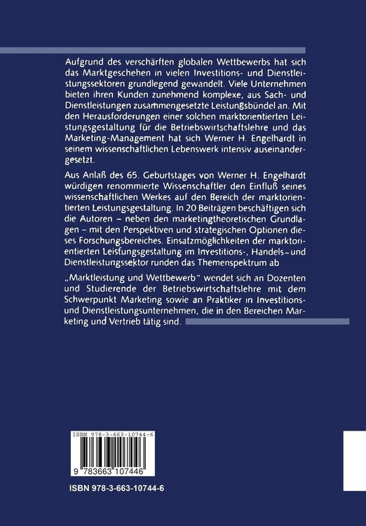 Produktbild: Marktleistung und Wettbewerb
