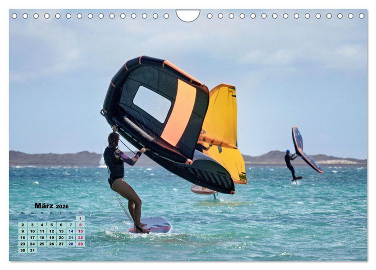 Produktbild: Wingfoilen - fliegen &uuml;ber das Wasser (Wandkalender 2026 DIN A4 quer), CALVENDO Monatskalender