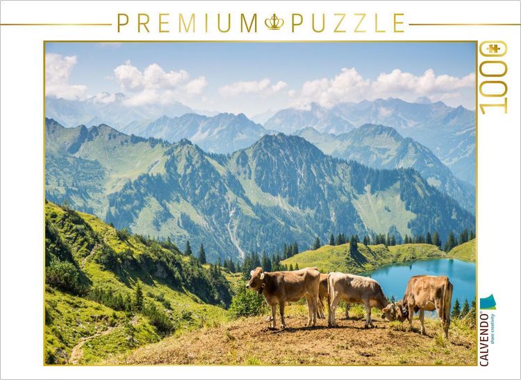 Produktbild: CALVENDO Puzzle Rinder am Nebelhorn | 1000 Teile Lege-Gr&ouml;&szlig;e 64x48cm Foto-Puzzle f&uuml;r gl&uuml;ckliche Stunden