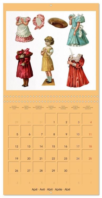 Produktbild: CHARMING OLD PAPER DOLLS (Wall Calendar 2027 12 &times; 12 Inch) CALVENDO 12 Month Wall Calendar