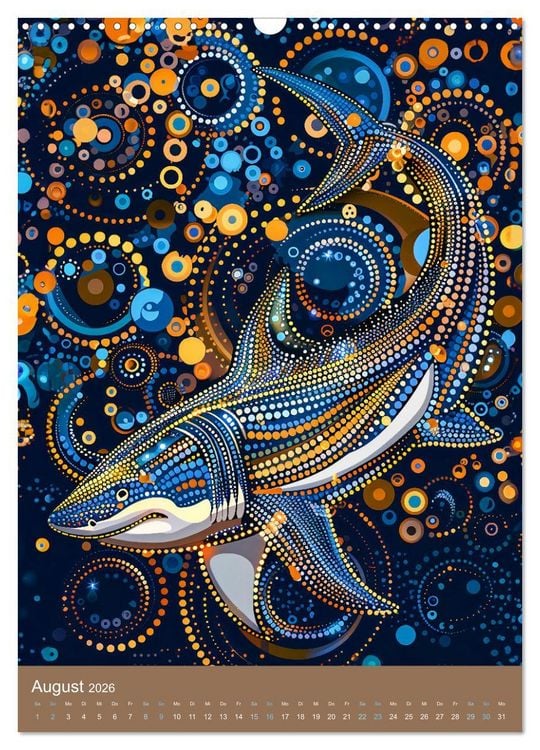 Produktbild: Wildes Australien - Tiere im Stile der Aborigine-Kunst (Wandkalender 2026 DIN A3 hoch), CALVENDO Monatskalender