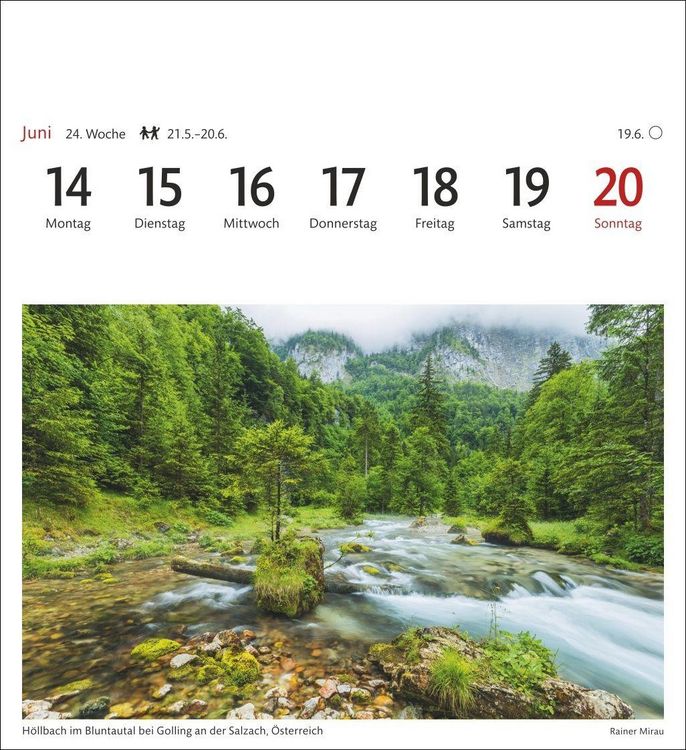 Produktbild: Alpen Sehnsuchtskalender 2027 - Wochenkalender mit 53 Postkarten