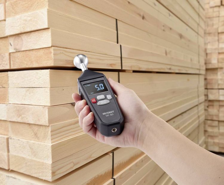 Produktbild: VOLTCRAFT MF-80 Materialfeuchtemessger&auml;t Messbereich Baufeuchtigkeit (Bereich) 0 bis 100.0 % Messbereich Holzfeuchtigkeit (Bereich) 0 bis 100 %