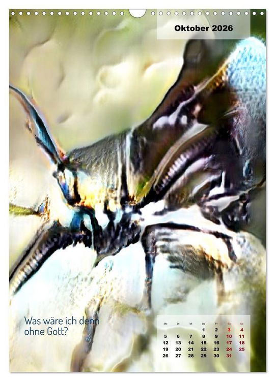 Produktbild: Seelenw&uuml;nsche - Kunstkalender mit Texten zum Innehalten (Wandkalender 2026 DIN A3 hoch), CALVENDO Monatskalender