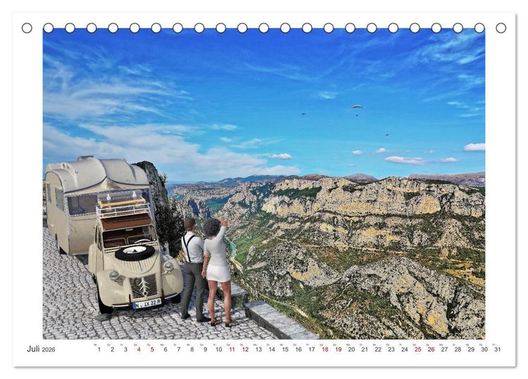Produktbild: Vintage Caravaning (Tischkalender 2026 DIN A5 quer), CALVENDO Monatskalender