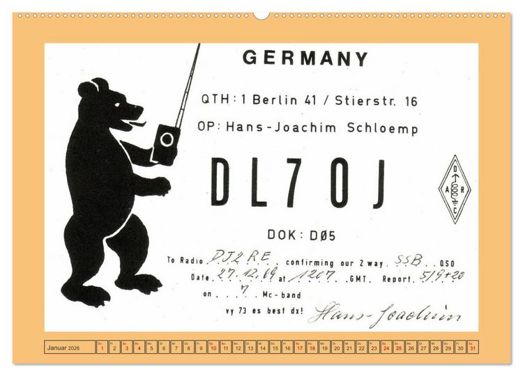Produktbild: Amateurfunk in West-Berlin (Wandkalender 2026 DIN A2 quer), CALVENDO Monatskalender