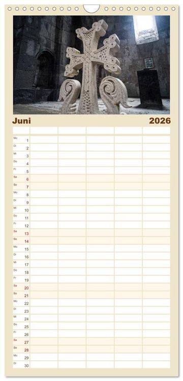 Produktbild: Familienplaner 2026 - ARMENIEN - Land der fr&uuml;hen Christen mit 5 Spalten (Wandkalender, 21 x 45 cm) CALVENDO