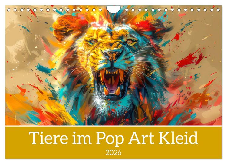 Produktbild: Tiere im Pop Art Kleid (Wandkalender 2026 DIN A4 quer), CALVENDO Monatskalender