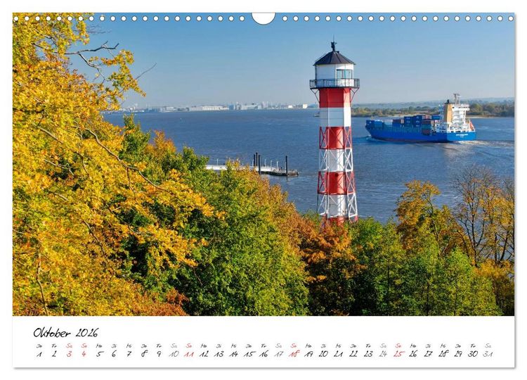 Produktbild: Mit Hamburg durchs Jahr 2026 (Wandkalender 2026 DIN A3 quer), CALVENDO Monatskalender