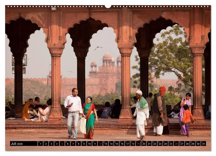 Produktbild: Indien - das goldene Dreieck, Delhi-Agra-Jaipur (Wandkalender 2026 DIN A2 quer), CALVENDO Monatskalender
